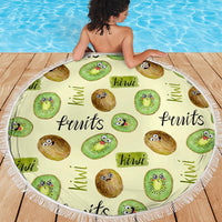 Kiwi Cute Humorous Beach Blanket New Zealand Fruit DT02 - Polynesian Pride