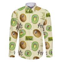 Kiwi Cute Humorous Family Matching Off The Shoulder Long Sleeve Dress and Hawaiian Shirt New Zealand Fruit