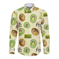 Kiwi Cute Humorous Long Sleeve Button Shirt New Zealand Fruit