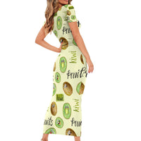 Kiwi Cute Humorous Short Sleeve Bodycon Dress New Zealand Fruit