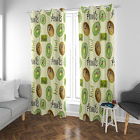 Kiwi Cute Humorous Window Curtain New Zealand Fruit DT02 With Grommets Yellow - Polynesian Pride