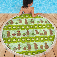 New Zealand Kiwi Fruit Witty Kiwi Bird Beach Blanket