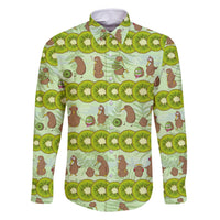 New Zealand Kiwi Fruit Witty Kiwi Bird Family Matching Off Shoulder Short Dress and Hawaiian Shirt