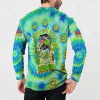 Just a Girl Who Loves Kiwis Button Sweatshirt New Zealand Tie Dye DT02 - Polynesian Pride