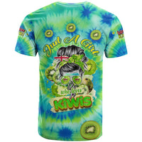 Just a Girl Who Loves Kiwis T Shirt New Zealand Tie Dye