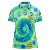 Just a Girl Who Loves Kiwis Women Polo Shirt New Zealand Tie Dye