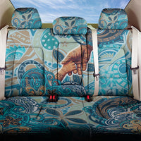Hand In Hand Father's Day Polynesian Back Car Seat Cover Tribal Flower Pattern DT02 One Size Blue - Polynesian Pride