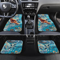 Hand In Hand Father's Day Polynesian Car Mats Tribal Flower Pattern DT02 Set 4pcs Blue - Polynesian Pride