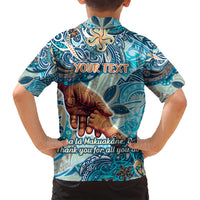Hand In Hand Father's Day Polynesian Family Matching Off Shoulder Maxi Dress and Hawaiian Shirt Tribal Flower Pattern