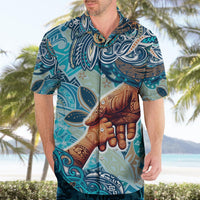 Hand In Hand Father's Day Polynesian Hawaiian Shirt Tribal Flower Pattern DT02 - Polynesian Pride