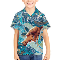 Hand In Hand Father's Day Polynesian Hawaiian Shirt Tribal Flower Pattern DT02 - Polynesian Pride