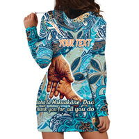 Hand In Hand Father's Day Polynesian Hoodie Dress Tribal Flower Pattern DT02 - Polynesian Pride