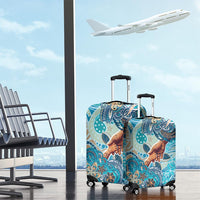 Hand In Hand Father's Day Polynesian Luggage Cover Tribal Flower Pattern