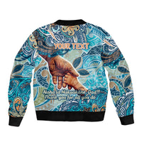 Hand In Hand Father's Day Polynesian Sleeve Zip Bomber Jacket Tribal Flower Pattern DT02 - Polynesian Pride