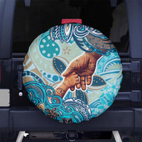 Hand In Hand Father's Day Polynesian Spare Tire Cover Tribal Flower Pattern DT02 - Polynesian Pride