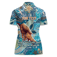 Hand In Hand Father's Day Polynesian Women Polo Shirt Tribal Flower Pattern DT02 - Polynesian Pride