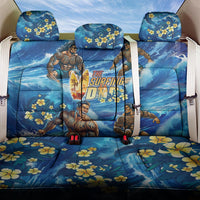 Hawaii Father's Day Back Car Seat Cover The Surfing Dad Polynesian Tattoo DT02 One Size Blue - Polynesian Pride