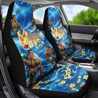 Hawaii Father's Day Car Seat Cover The Surfing Dad Polynesian Tattoo DT02 - Polynesian Pride