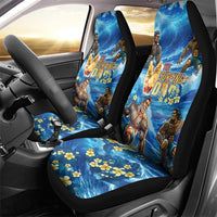 Hawaii Father's Day Car Seat Cover The Surfing Dad Polynesian Tattoo DT02 - Polynesian Pride