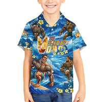 Hawaii Father's Day Kid Hawaiian Shirt The Surfing Dad Polynesian Tattoo