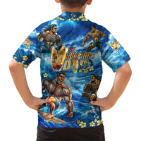 Hawaii Father's Day Kid Hawaiian Shirt The Surfing Dad Polynesian Tattoo