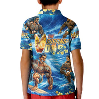 Hawaii Father's Day Kid Polo Shirt The Surfing Dad Polynesian Tattoo