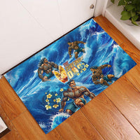 Hawaii Father's Day Rubber Doormat The Surfing Dad Polynesian Tattoo DT02 - Polynesian Pride