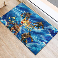 Hawaii Father's Day Rubber Doormat The Surfing Dad Polynesian Tattoo DT02 - Polynesian Pride