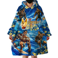 Hawaii Father's Day Wearable Blanket Hoodie The Surfing Dad Polynesian Tattoo DT02 - Polynesian Pride