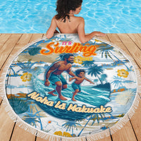 Hawaii Father's Day It's Surfing Time Beach Blanket Aloha L Makuakane DT02 - Polynesian Pride
