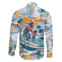 Hawaii Father's Day It's Surfing Time Family Matching Off The Shoulder Long Sleeve Dress and Hawaiian Shirt Aloha L Makuakane DT02 - Polynesian Pride
