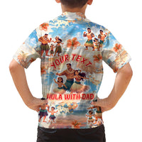 Hawaii Father's Day Family Matching Off Shoulder Short Dress and Hawaiian Shirt Hula With Dad DT02 - Polynesian Pride