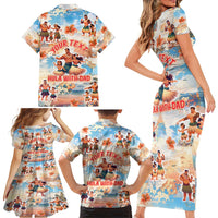 Hawaii Father's Day Family Matching Short Sleeve Bodycon Dress and Hawaiian Shirt Hula With Dad DT02 - Polynesian Pride