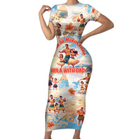 Hawaii Father's Day Family Matching Short Sleeve Bodycon Dress and Hawaiian Shirt Hula With Dad DT02 Mom's Dress Art - Polynesian Pride