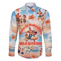 Hawaii Father's Day Family Matching Summer Maxi Dress and Hawaiian Shirt Hula With Dad DT02 Dad's Shirt - Long Sleeve Art - Polynesian Pride