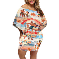 Hawaii Father's Day Off Shoulder Short Dress Hula With Dad DT02 Women Art - Polynesian Pride