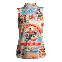 Hawaii Father's Day Women Sleeveless Polo Shirt Hula With Dad DT02 Female Art - Polynesian Pride