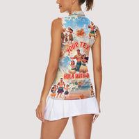 Hawaii Father's Day Women Sleeveless Polo Shirt Hula With Dad DT02 - Polynesian Pride