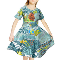Palau Father's Day Polynesia Kid Short Sleeve Dress Dad and Son