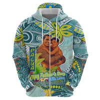 Palau Father's Day Polynesia Zip Hoodie Dad and Son