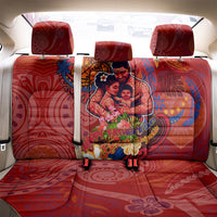 Happy Father's Day French Polynesia Back Car Seat Cover Family Turtle Hibiscus DT02 - Polynesian Pride