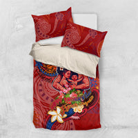 Happy Father's Day French Polynesia Bedding Set Family Turtle Hibiscus DT02 US Twin 172cm x 218cm Red - Polynesian Pride