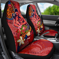 Happy Father's Day French Polynesia Car Seat Cover Family Turtle Hibiscus DT02 - Polynesian Pride