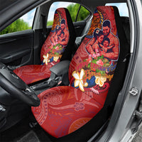 Happy Father's Day French Polynesia Car Seat Cover Family Turtle Hibiscus DT02 - Polynesian Pride