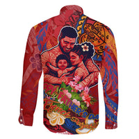Happy Father's Day French Polynesia Family Matching Short Sleeve Bodycon Dress and Hawaiian Shirt Family Turtle Hibiscus