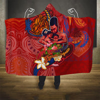 Happy Father's Day French Polynesia Hooded Blanket Family Turtle Hibiscus DT02 - Polynesian Pride