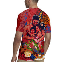 Happy Father's Day French Polynesia Rugby Jersey Family Turtle Hibiscus DT02 - Polynesian Pride