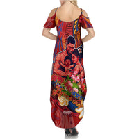 Happy Father's Day French Polynesia Summer Maxi Dress Family Turtle Hibiscus DT02 - Polynesian Pride