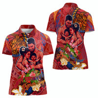 Happy Father's Day French Polynesia Women Polo Shirt Family Turtle Hibiscus DT02 - Polynesian Pride
