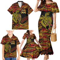Papua New Guinea 50th Independence Day Family Matching Mermaid Dress and Hawaiian Shirt Culture Spirit and Sovereignty